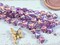 *10* 11mm Purple Washed Milky Crystal AB Folklore Flower Beads